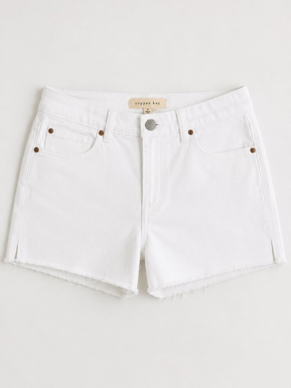 Copper Key White Denim Cutoff Shorts Size 9 Raw Hem Summer Jean Shorts